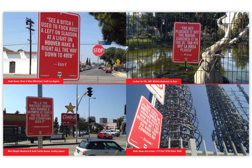 The Rap Quotes Coast to Coast: A Photographic Catalog and Maps of Site-specific Rap Lyrics from USA