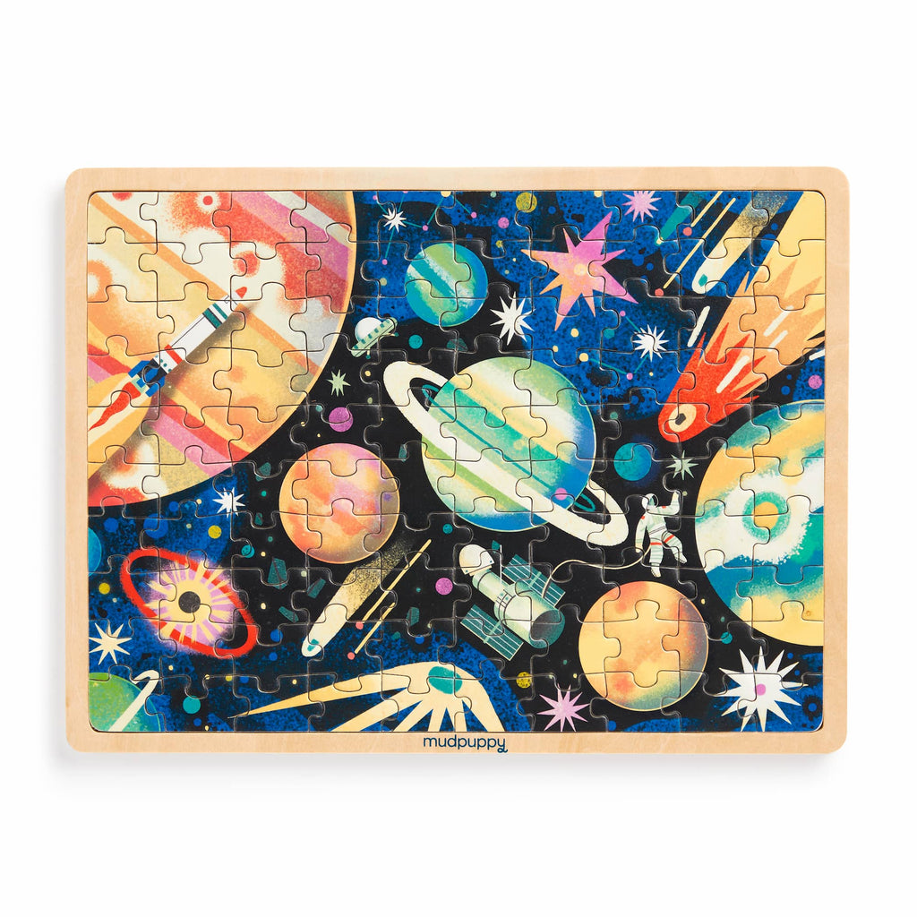 Space Mission 100 Piece Wood Puzzle + Display