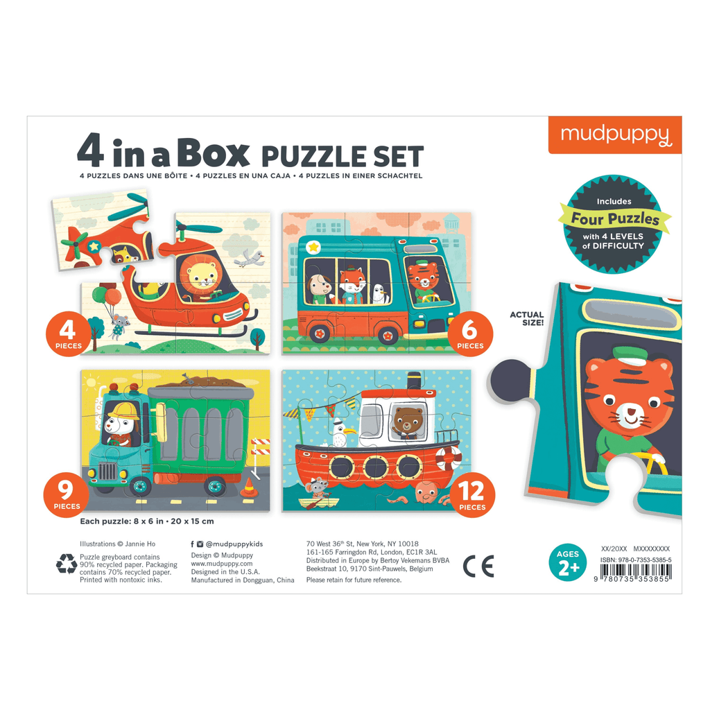Transportation 4-In-a-Box Progressive Puzzle