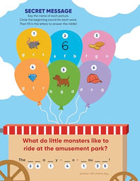 Learn by Sticker: Beginning Phonics: Use Phonics to Create 10 Friendly Monsters!