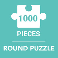 Mina Hamada Luna de Flor Round Jigsaw Puzzle, Vibrant Colors