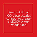 Lego Christmas Train Puzzle: Four Connecting 100-Piece Puzzles