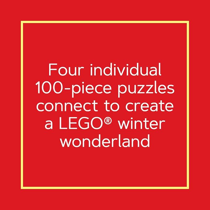 Lego Christmas Train Puzzle: Four Connecting 100-Piece Puzzles