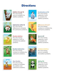 Learn by Sticker: Addition and Subtraction: Use Math to Create 10 Baby Animals!