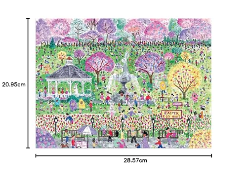 Easter Egg Hunt – 1000 Piece Michael Storrings Puzzle Featuring The Spirit Of Easter Festivities At A Whimsical Park, [Various]