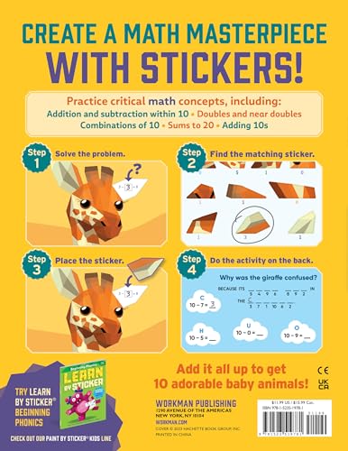 Learn by Sticker: Addition and Subtraction: Use Math to Create 10 Baby Animals!