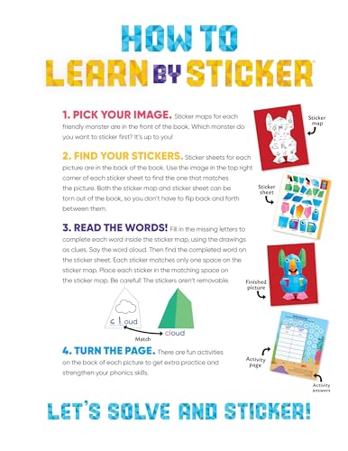 Learn by Sticker: Beginning Phonics: Use Phonics to Create 10 Friendly Monsters!