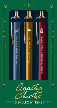 Chronicle Books Agatha Christie Pen Set: 3 Ballpoint Pens