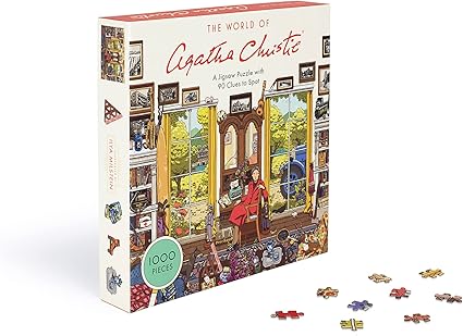 The World of Agatha Christie: 1000-piece Jigsaw Puzzle with 90 Clues to Spot, Puzzle for fans of Agatha Christie