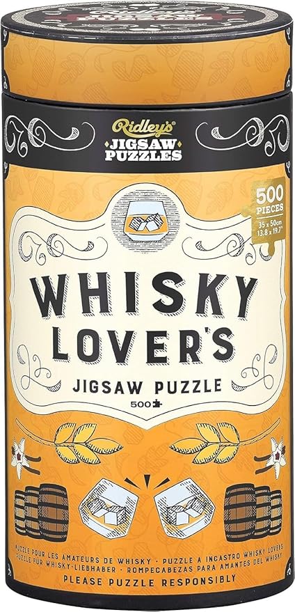 Whisky Lover's 500 Piece Jigsaw Puzzle, Yellow