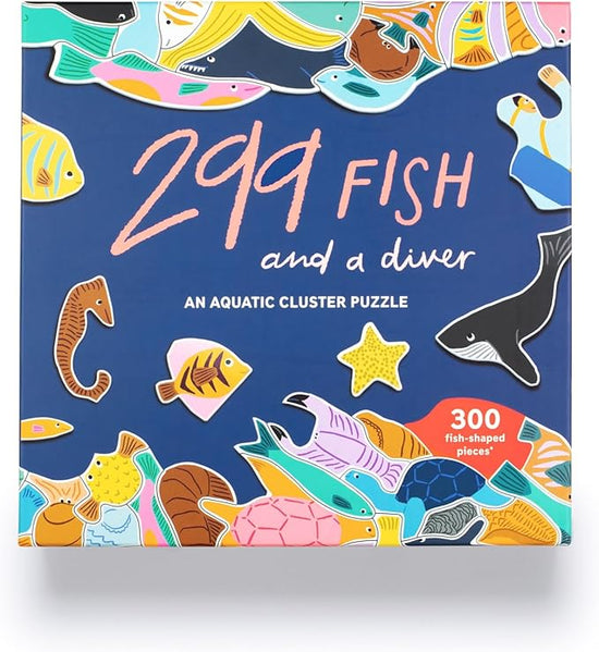 299 Fish and a Diver Puzzle: An Aquatic Cluster Puzzle: 300 Pieces