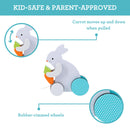 Busy Bunny Wooden Pull Toy - Pull The String and The Bunny Will Follow