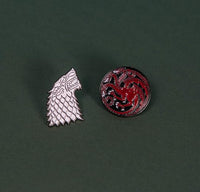 Game of Thrones Twin Pins: Stark and Targaryen Sigils
