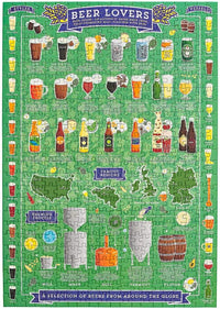 Beer Lover's 500 Piece Jigsaw Puzzle, Green