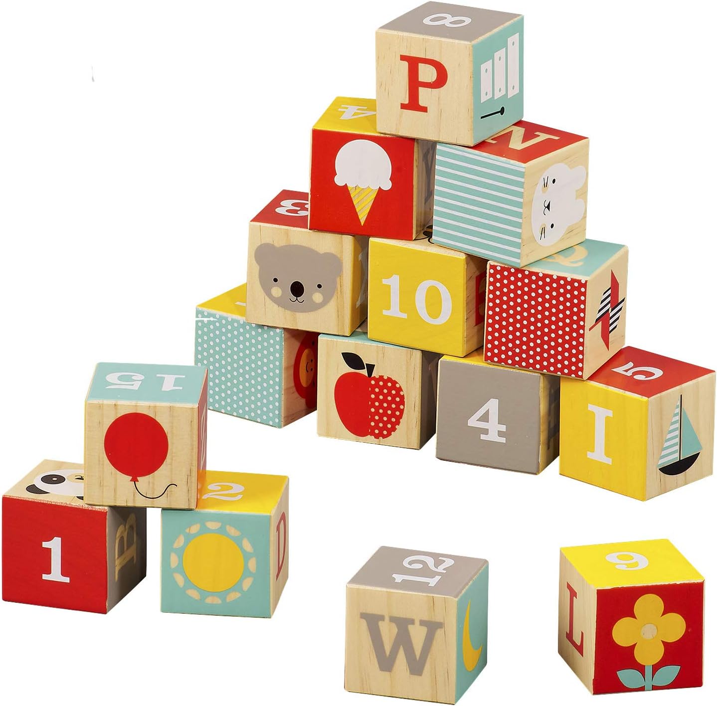 ABC Wooden Blocks, Set of 15 – Solid Wooden Blocks
