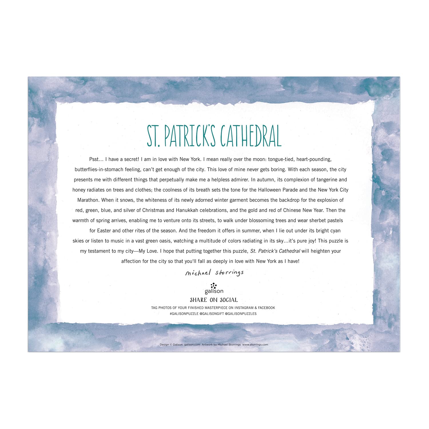 Michael Storrings St. Patricks Cathedral 1000 Piece Puzzle, [Various]