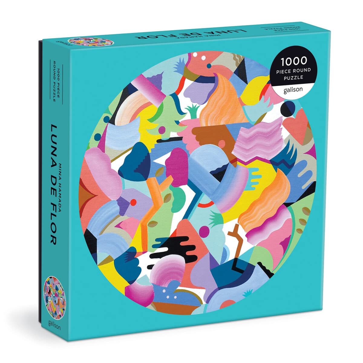 Mina Hamada Luna de Flor Round Jigsaw Puzzle, Vibrant Colors