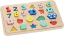 Multi-Language Numbers + Shapes + Colors Wooden Tray Puzzle