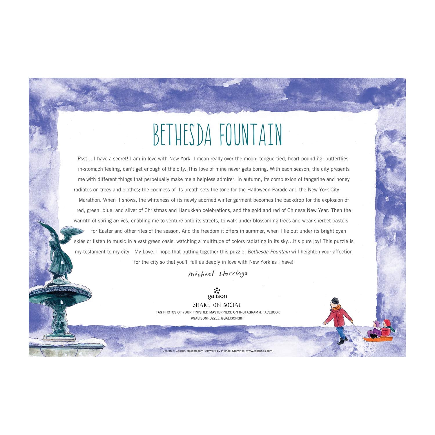 Michael Storrings Bethesda Fountain 1000 Piece Puzzle