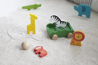 Safari Animals Wooden Bowling Set