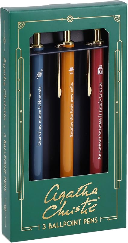 Chronicle Books Agatha Christie Pen Set: 3 Ballpoint Pens