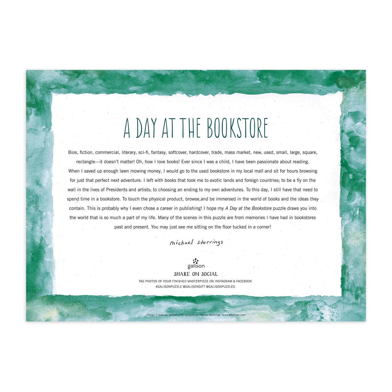 Michael Storrings A Day at The Bookstore 1000 Piece Puzzle