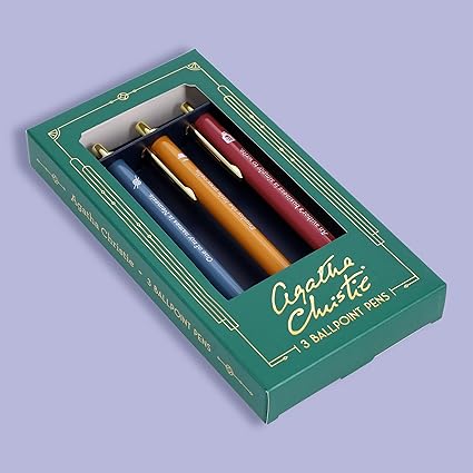 Chronicle Books Agatha Christie Pen Set: 3 Ballpoint Pens