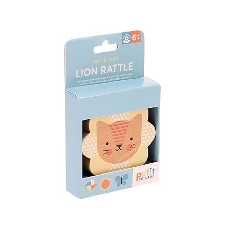 Petit Collage Friends Lion Rattle