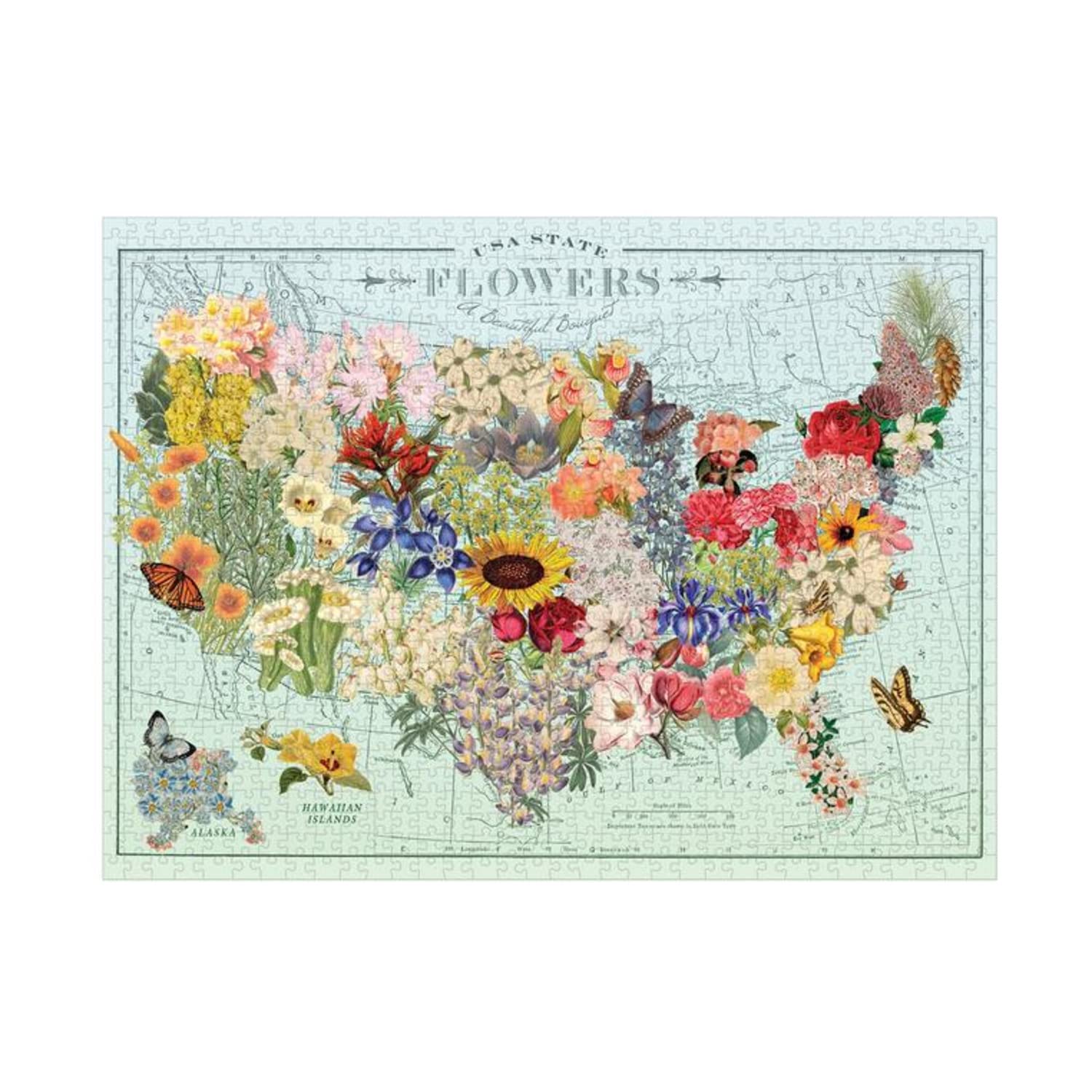 Wendy Gold USA State Flowers Puzzle: 1000 Pieces