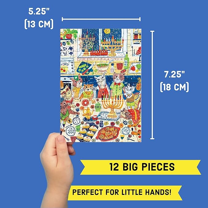 Happy Hanukcats Greeting Card Square Puzzle