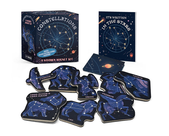 Constellations: A Wooden Magnet Set: With glow-in-the dark poster!