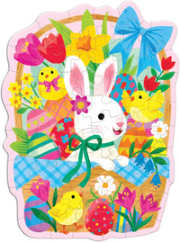 Mudpuppy Bunny Basket – 48 Piece Mini Puzzle with Colorful and Fun Illustrations of A Cute Bunny In A Basket