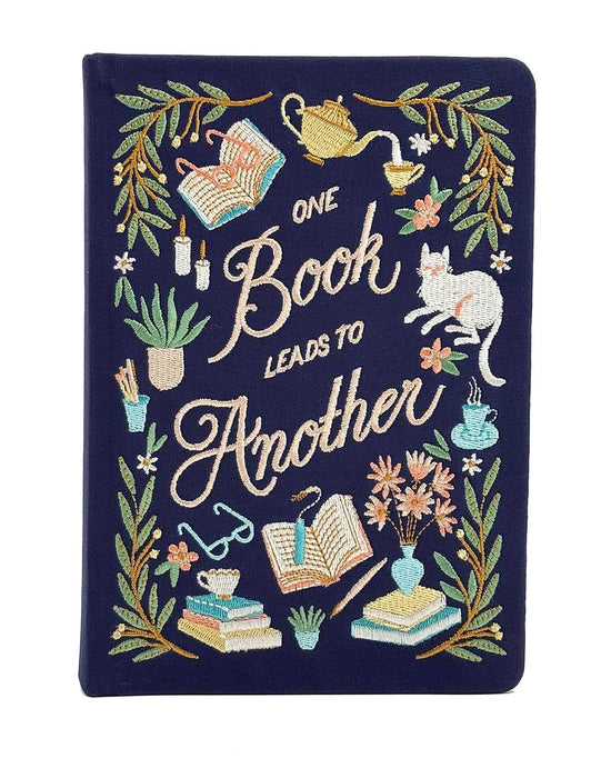 Book Lover's Embroidered Journal