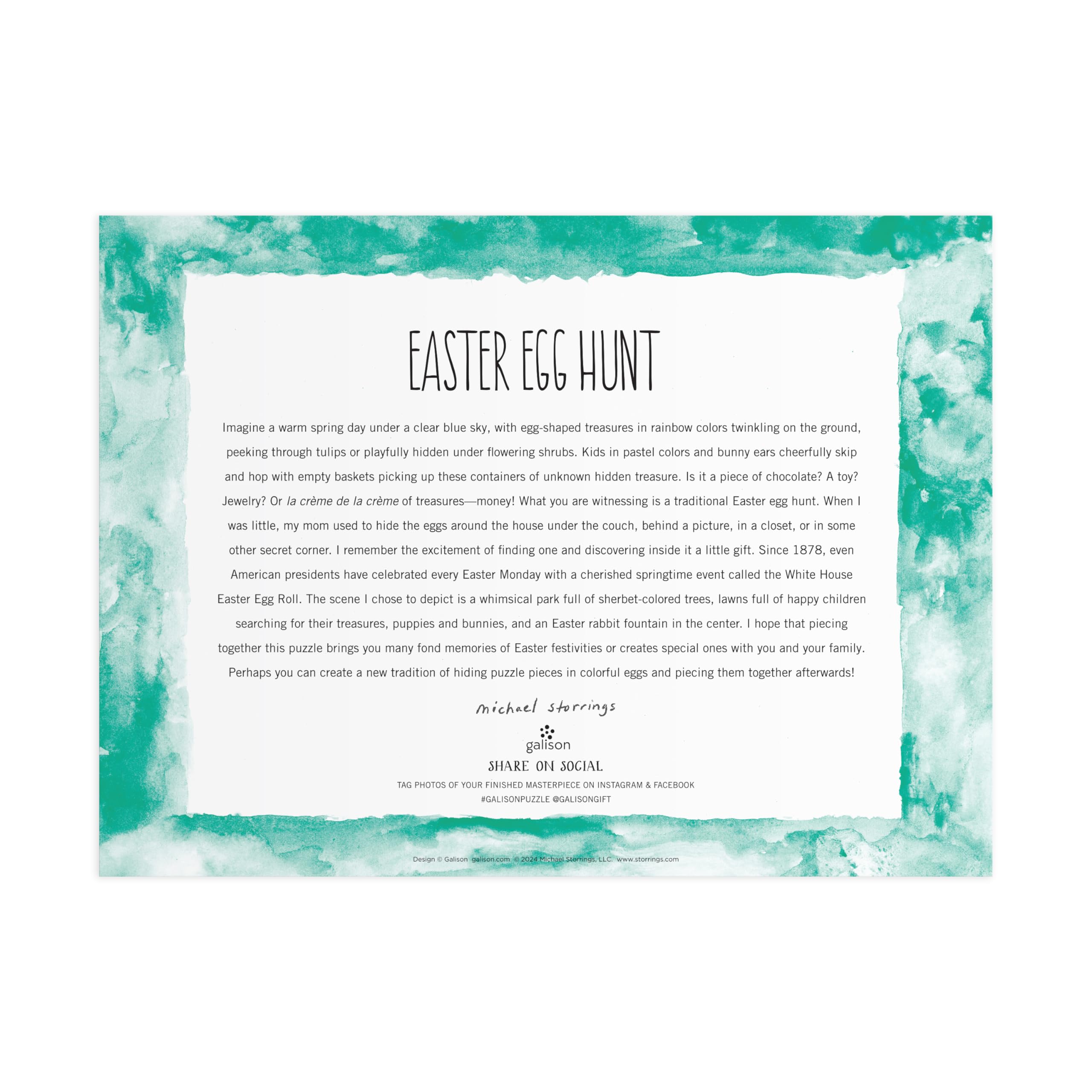 Easter Egg Hunt – 1000 Piece Michael Storrings Puzzle Featuring The Spirit Of Easter Festivities At A Whimsical Park, [Various]