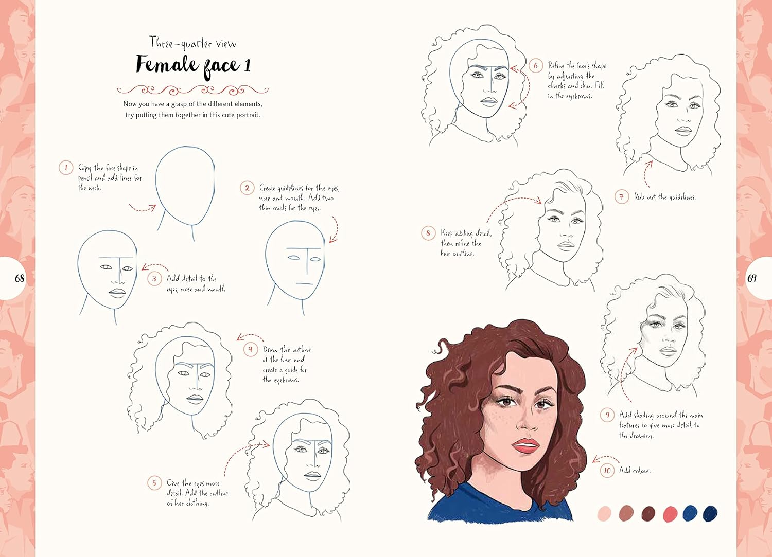 10 Step Drawing: People: Draw 30 people in 10 easy steps