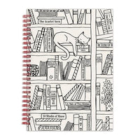 Cat on Bookshelf Wire-O Journal