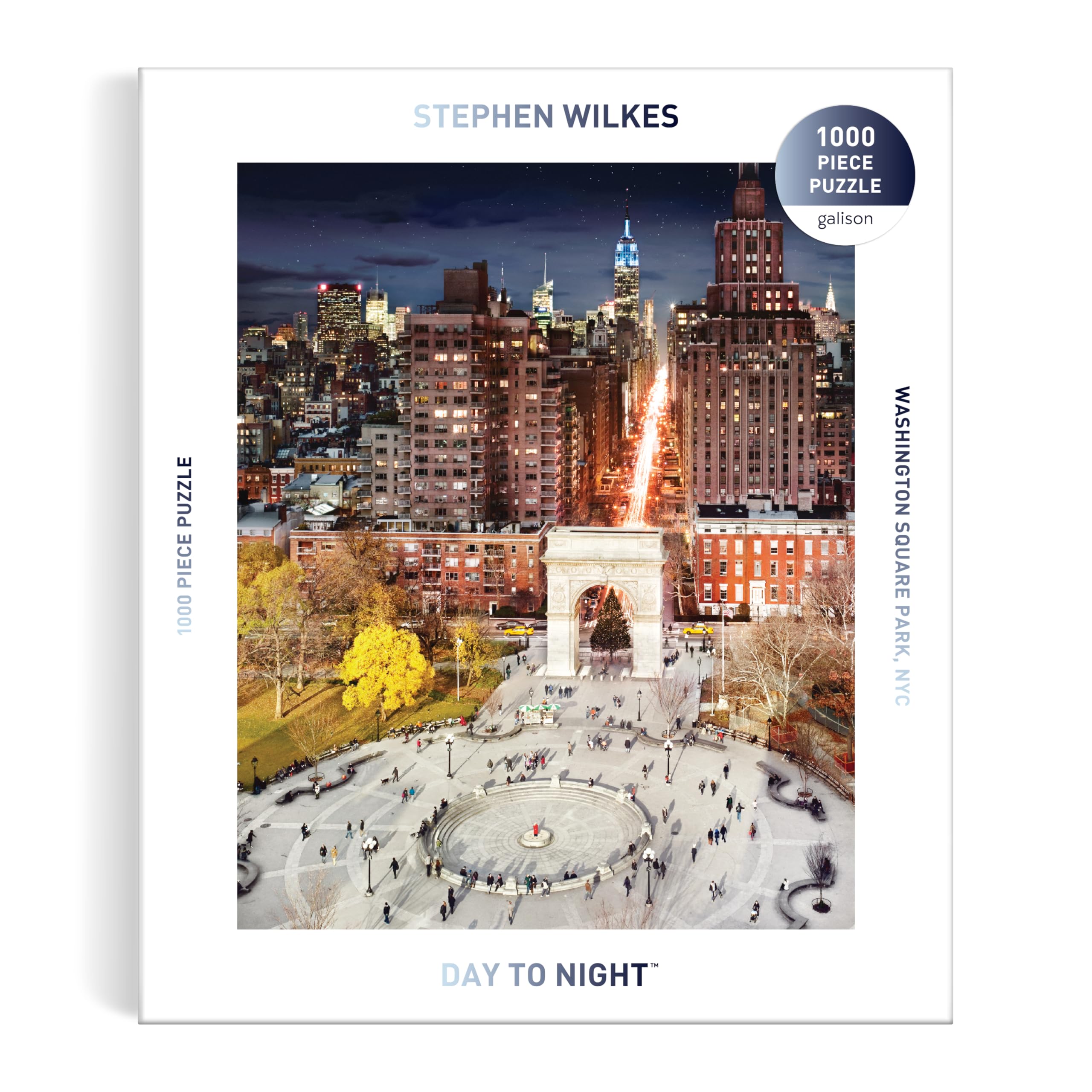 Washington Square Park – 1000 Piece Stephen Wilkes Jigsaw Puzzle Featuring Beautiful Day To Night Photography Of Iconic NYC Park