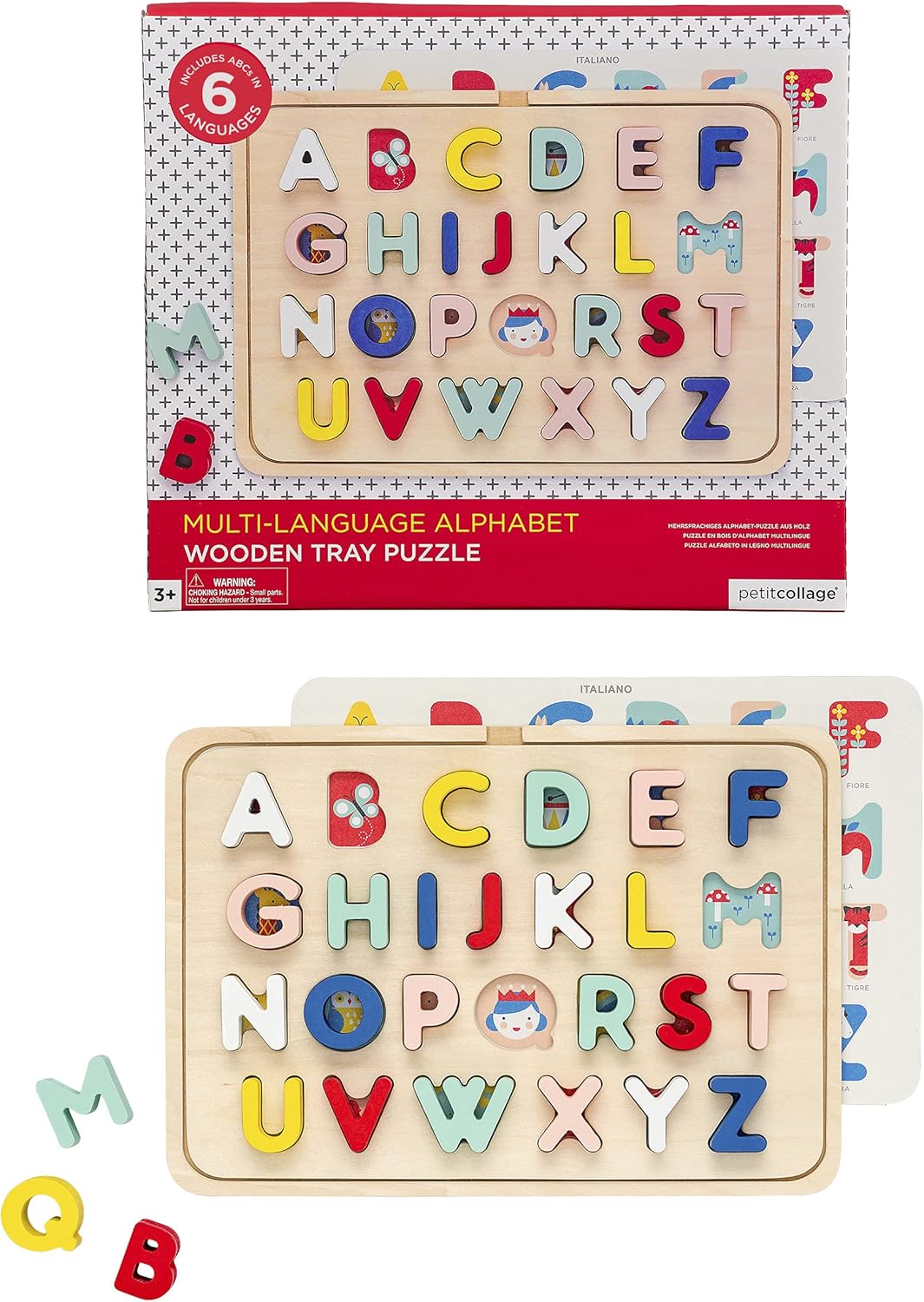 Multi-Language Alphabet Wooden Jigsaw Tray Puzzle