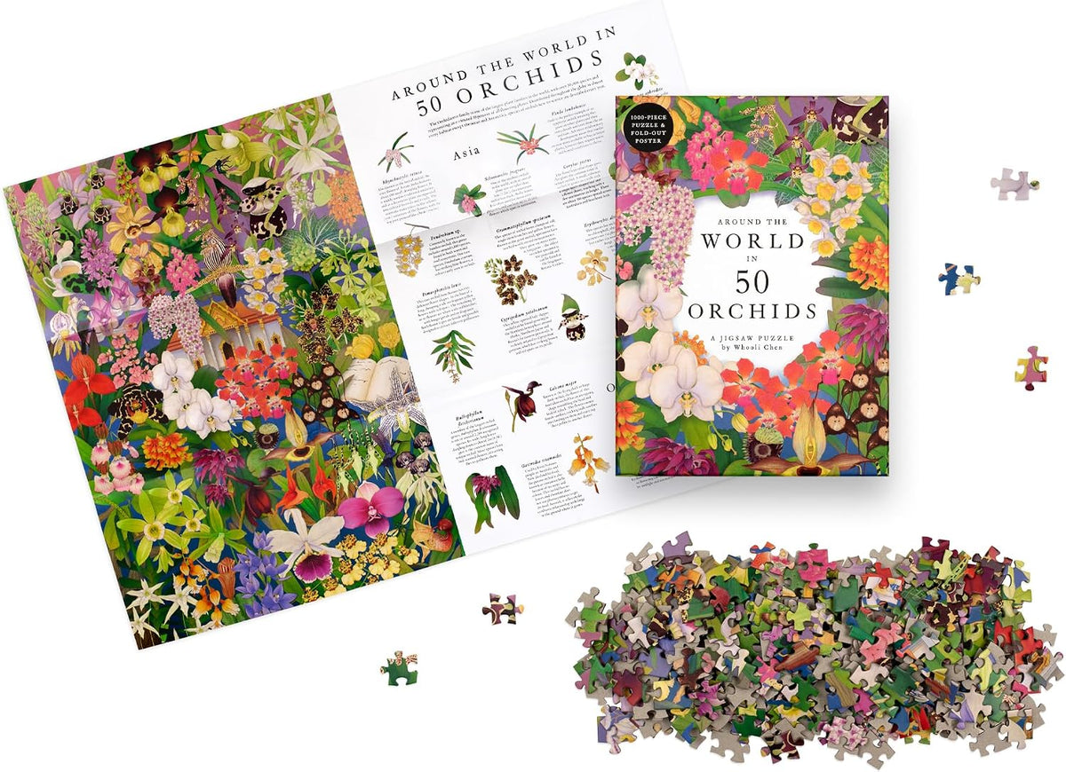 Around the World in 50 Orchids A 1000-piece jigsaw puzzle