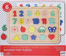 Multi-Language Numbers + Shapes + Colors Wooden Tray Puzzle