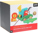 Safari Animals Wooden Bowling Set