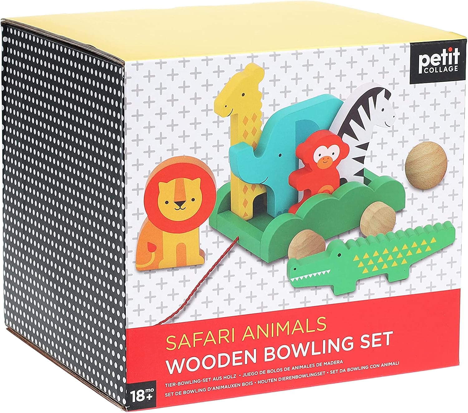 Safari Animals Wooden Bowling Set