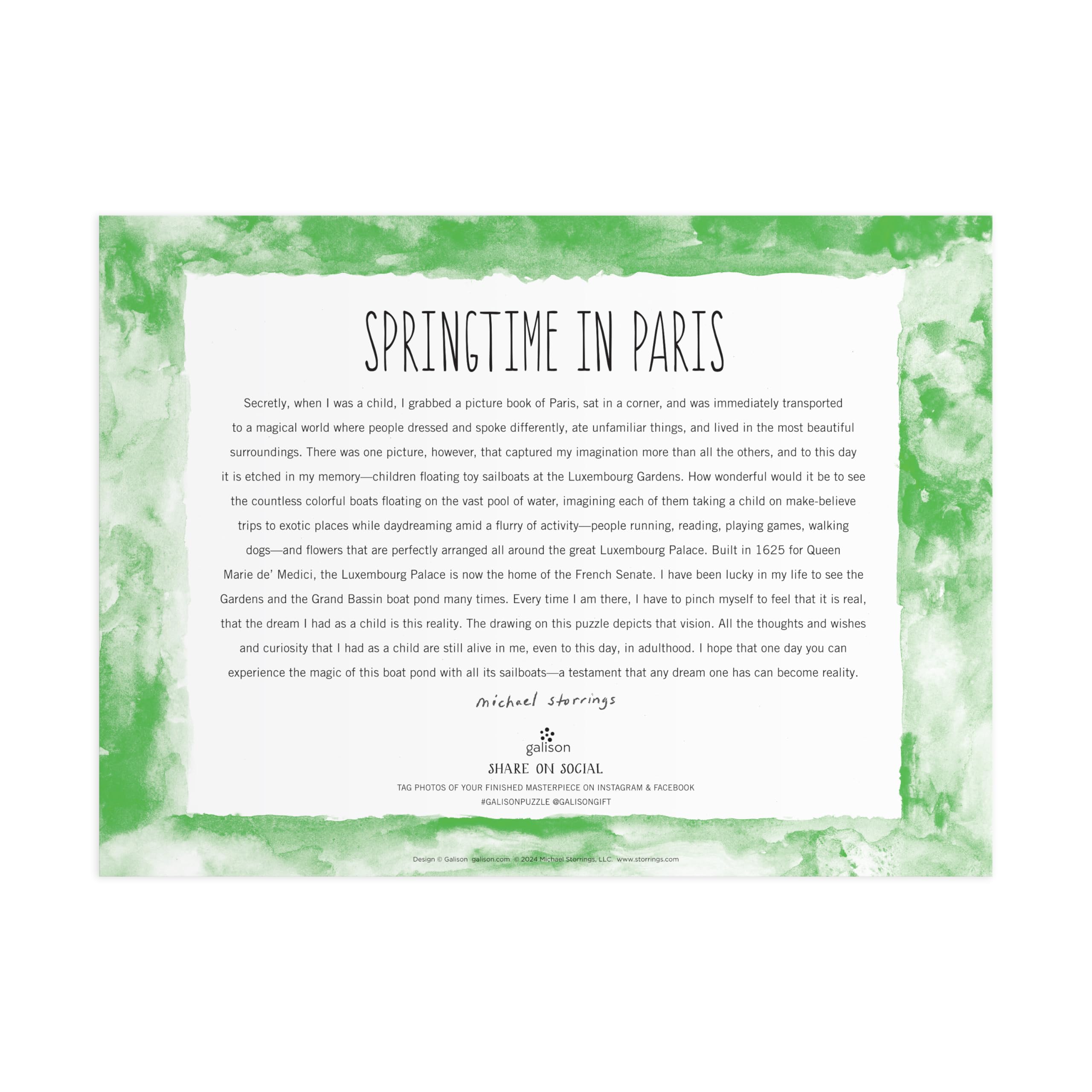 Springtime In Paris – 1000 Piece Michael Storrings Puzzle Featuring The Ornamental Grand Bassin Pond In The Spring, Floral Shades