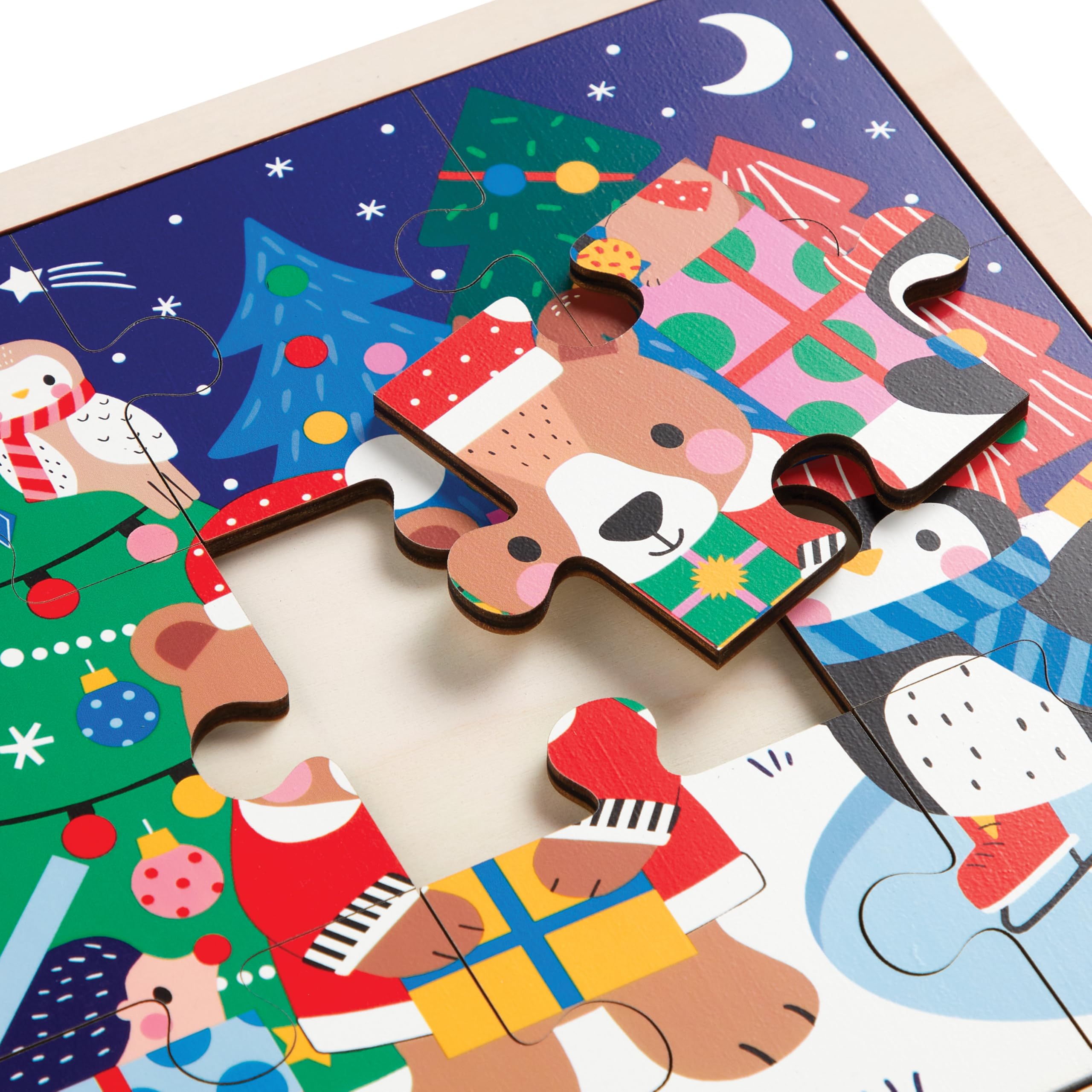 Christmas 12 Piece Wooden Tray Puzzle