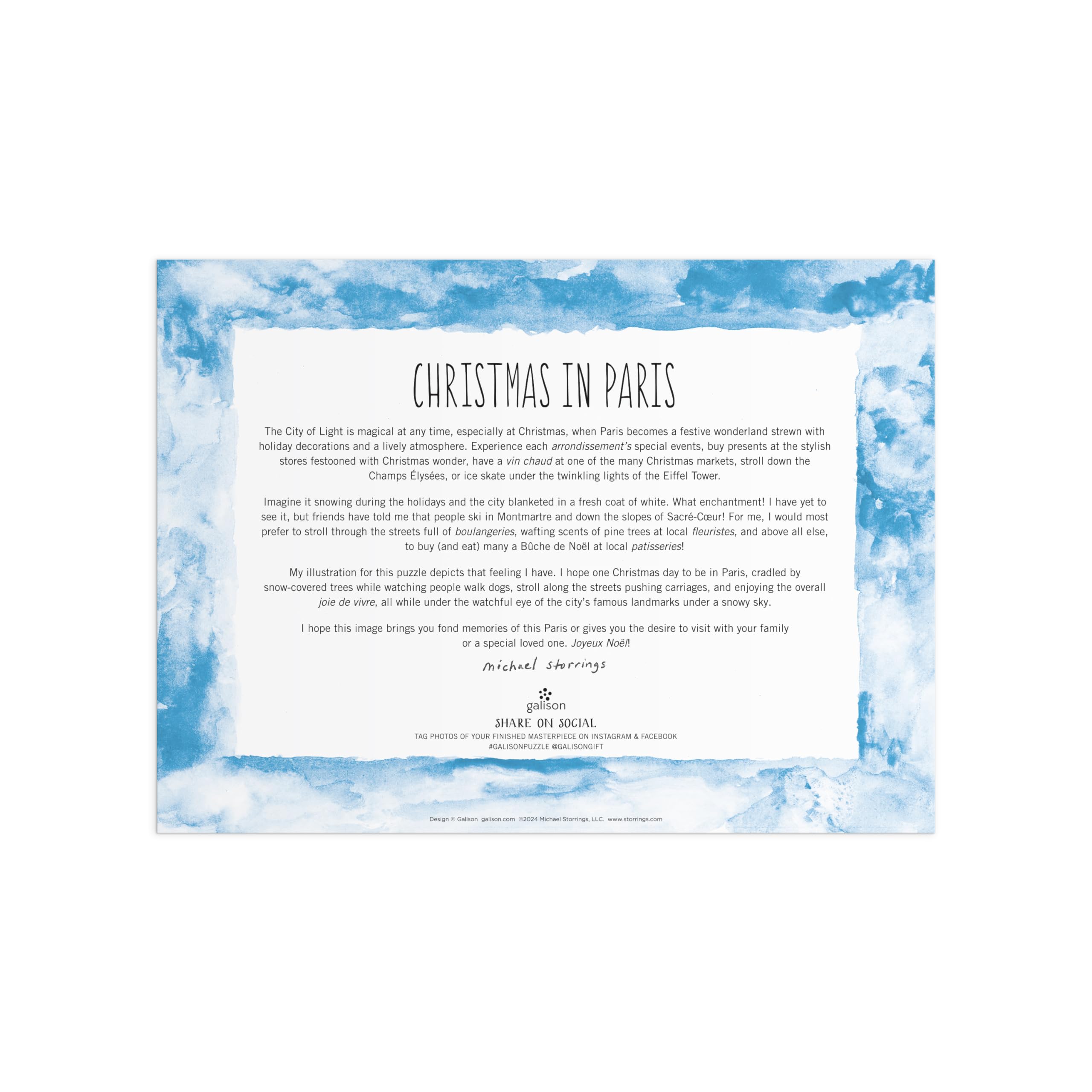 Michael Storrings Christmas In Paris 1000 Piece Foil Puzzle