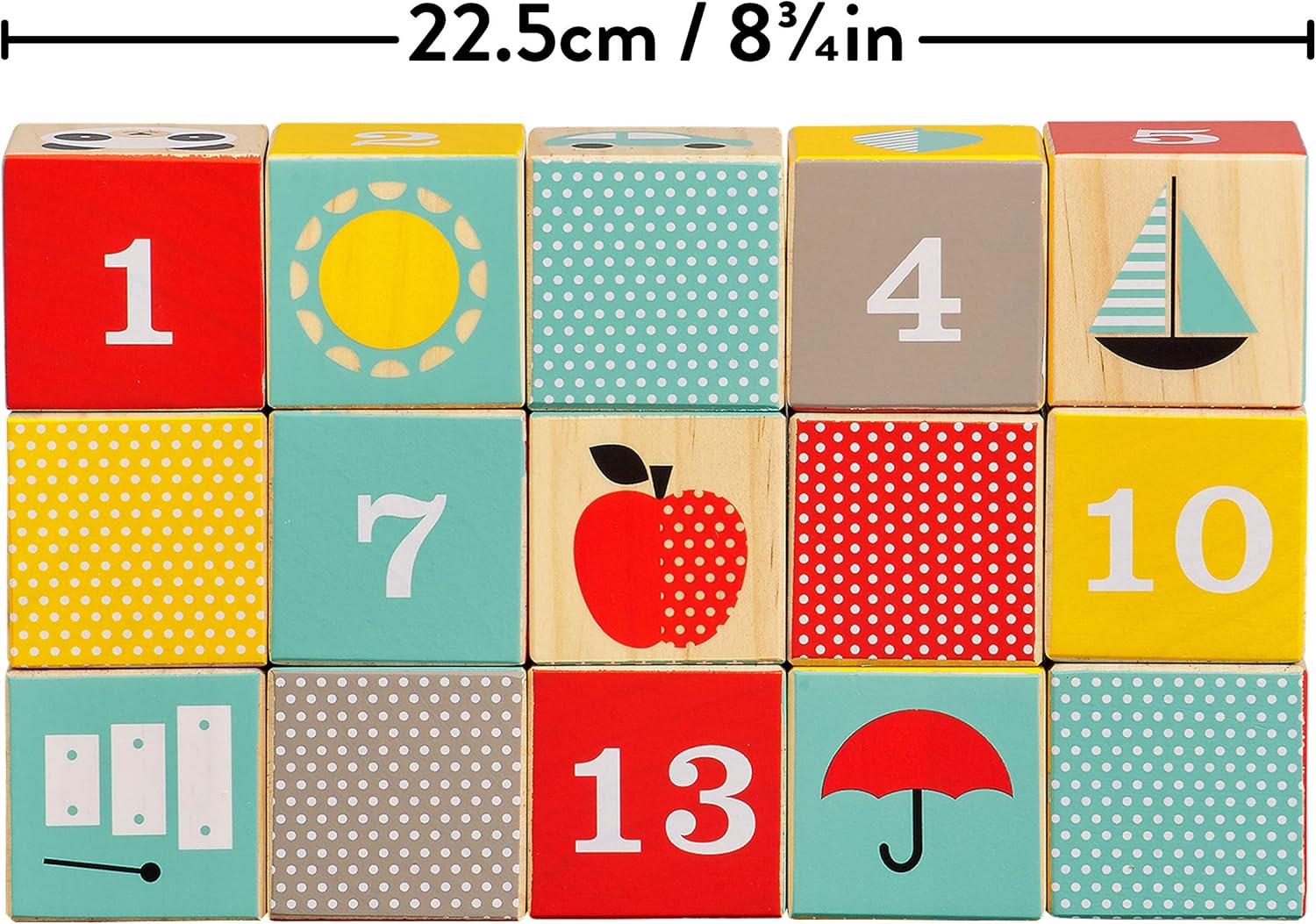 ABC Wooden Blocks, Set of 15 – Solid Wooden Blocks