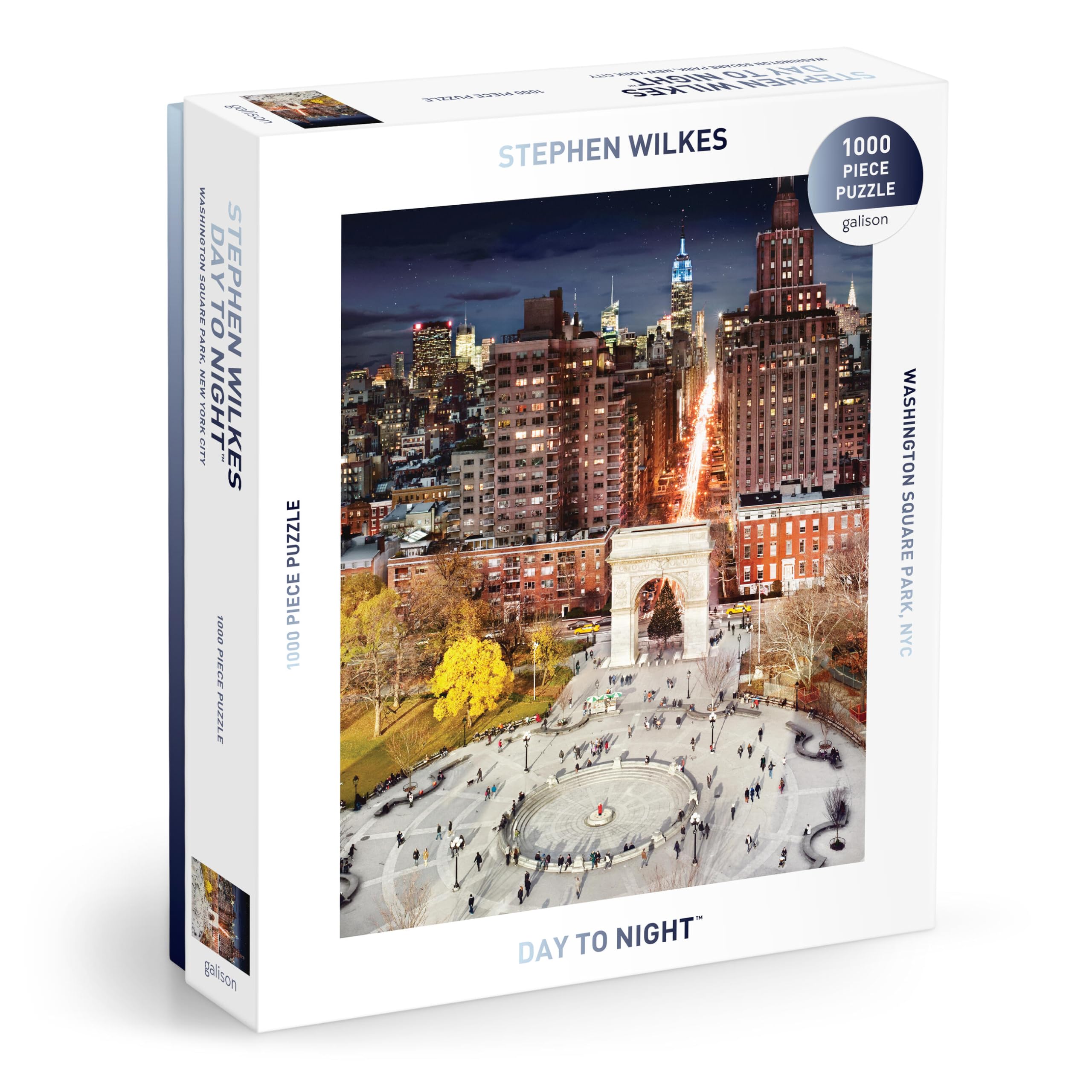 Washington Square Park – 1000 Piece Stephen Wilkes Jigsaw Puzzle Featuring Beautiful Day To Night Photography Of Iconic NYC Park