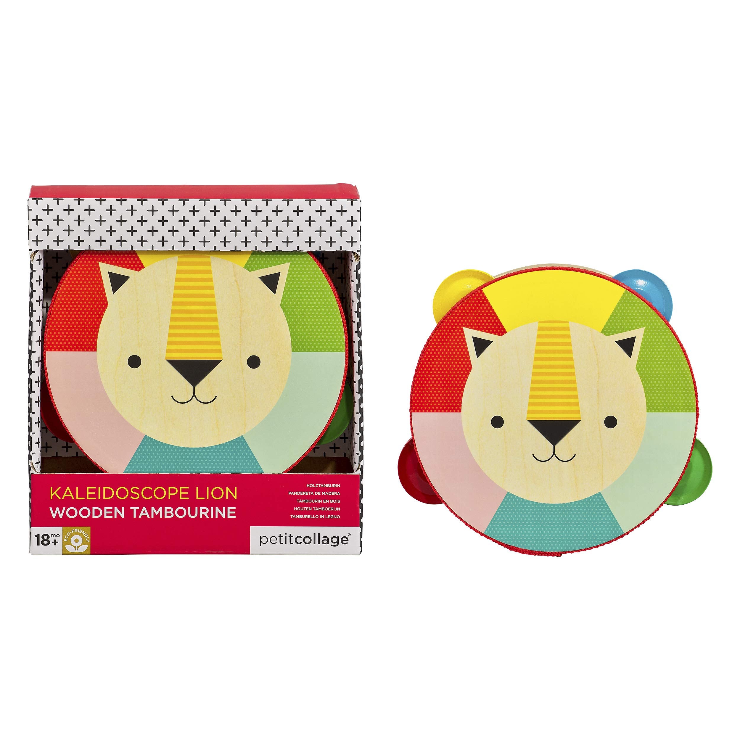 Kaleidoscope Lion Wooden Tambourine