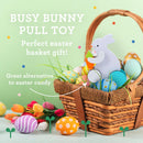 Busy Bunny Wooden Pull Toy - Pull The String and The Bunny Will Follow