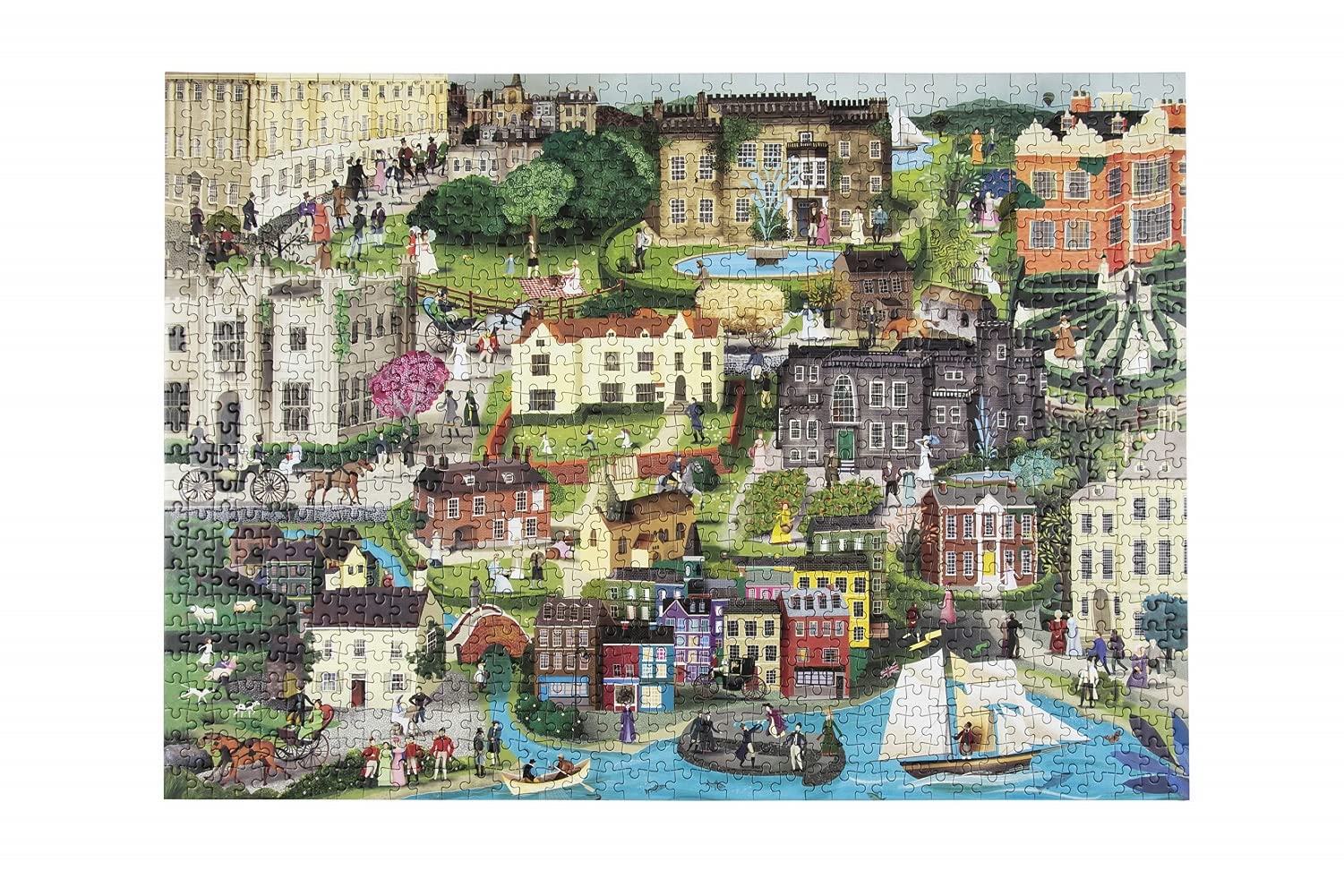 The World of Jane Austen: A Jigsaw Puzzle With 60 Characters and Great Houses to Find; 1000 Pieces